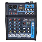 Pyle PMXU43BT Bluetooth Studio Mixer Audio Component Receiver Black