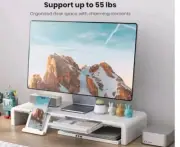 Monitor Stand Riser, Klearlook Foldable, Height Adjustable Computer Stand, Desk