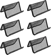 6pcs Business Card Holder Metal Business Card Holder Desk Business Card Holder Card Organizer Black Mesh Business Card Display Business Card Holder Desk Business Card Holder (Black)