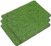 LOORGVEL 3Pcs Artificial Turf Door Mat Realistic Fake Floor Mat for Outdoor Indoor Use Durable Lifelike Decor with Drainage for Landscaping DIY Projects