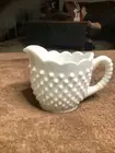 Vintage Oval Shape Hobnail Creamer with Scalloped Edge