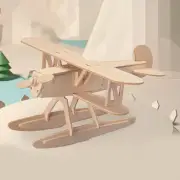 3D Puzzle Jigsaw Wooden Airplane DIY Stem Educational Toy Children Kids Learn
