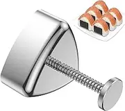 Onigiri 304 Stainless Steel Rice Ball Mold - Non-Stick Triangle Sushi Maker - Portable DIY Tool for Spam Musubi and Rice Krispie - Dishwasher Safe Kitchen Utensil (Silver)