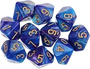 ａ aternee Set of 10 Colorful D10 Polyhedral Dice for Exciting Gaming Sessions