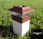 Dark Brown Wood Grain Texture Solar Post Cap LED Light For 4"x4" Wood/PVC Posts
