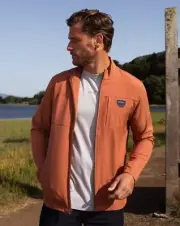 Travis Mathew Jacket Mens XL Full Zip Orange Outdoor Golf Windbreaker NEW $160