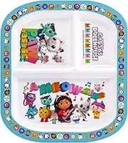 Zawadi Global Gabby's Dollhouse 3 Section Reusable Childrens Kids Toddlers Divided Breakfast Lunch Dinner Plate
