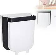 EZONEDEAL Hanging Trash Can Folded for Kitchen Cabinet Door, 9L Collapsible Trash Bin Small Compact Garbage Can Attached to Cabinet Door Kitchen Drawer Bedroom Dorm Room Car