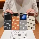 Case For Samsung Galaxy Z Flip6 Flip5 Flip4 3 Bow Pattern ShockProof Soft Cover