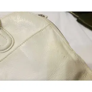 Etienne Aigner 白色真皮手提保齡球包包/側背包