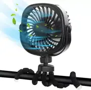 DR.PREPARE Clip-On Handheld Battery-Powered Stroller Fan with Flexible Tripod