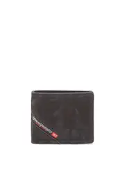 [Diesel] Diesel - Bi-fold wallet in coated flocked denim - Small Wallets - Man - Black UNI Black