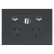 HPM VIVO Double Powerpoint With Double USB Port - Grey