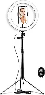 20cm Fill Light Ring Light Supplementary Light Light Folding Fill Light for P graphy Live Stream Makeup YouTube Video with Selfie Stick Iron Tripod Stand Remote S er Phone Holder Black 20cm