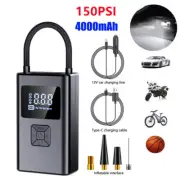 Auto 12V 4000mAh 150 PSI Tire Inflator Car Air Pump Compressor Electric Portable