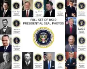 FULL SET OF ALL 45 PRESIDENTS OF THE UNITED STATES PRESIDENTIAL SEAL 8X10 PHOTOS
