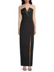 Aidan by Aidan Mattox Strapless Column Gown Black Size 0 NEW $245