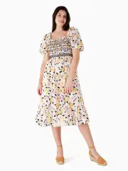 lily blooms smocked midi dress