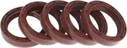 X AUTOHAUX Universal Oil Seal TC Double Lip W Steel Spring Seal Ring Rotary Shaft Seal 27x35x7mm High Pressure FKM Rubber Brown 5 Pcs