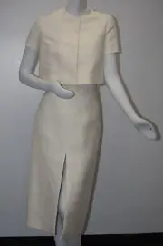 $3140 NEW THE ROW SUIT Lero Jacket & Lakima Midi Skirt Blazer Natural Beige 2