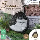 Indoor/Outdoor PE Wicker Hanging Double Egg Chair Patio Garden Pod Chair
