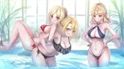 Anime girls frontline blonde bikini Playmat Game Mat Desk