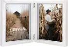 Double 5X7 Picture Frames Hinged Frame Vertical MDF Wood Photo Frames with Glass