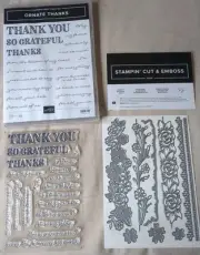 Stampin' Up! ORNATE THANKS Photopolymer Stamp Set & ORNATE BORDERS Dies Unused!