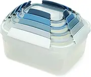 [Joseph Joseph] Nest Lock Plastic BPA Free Food Storage Container Set with Lockable Airtight Leakproof Lids, 10-Piece, Sky