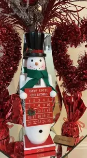 14” Advent Calendar Wooden Snowman Nutcracker Christmas Countdown Holiday 2022