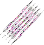 Mikinona 5 Pcs Nail Art Pen Nail Art Tip Dot Nail Design Brush Pen Nail Art Equipment Nail Art Tools Nail Brush Kit Nail Dotting Tool Kit Nail Art Supplies Nail Art Brush Nail Kits Colorful