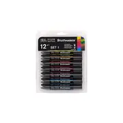 6pc Winsor & Newton Dual Tip BrushMarker Art Drawing/Colour Marker Set Pastels