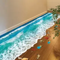 在飛比找樂天市場購物網優惠-樂天優選~3d立體墻貼畫浴室自粘地板貼地貼沙灘幼兒園海洋風主