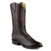 Men's Stetson Carlisle Boots Round Toe Handcrafted Black Cherry