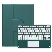 360° Rotatable Bluetooth Keyboard Leather Case With Touchpad Square Button Dark Green For Ipad Air 2022 / Ipad Pro 11 2021 Keyboards