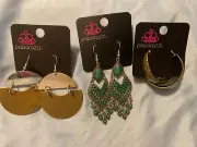 paparazzi lot of 3 earrings