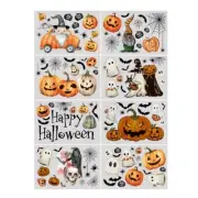 Halloween Glass Decal Ghostly Pumpkins Bat Reusable Stickers for Home and Party