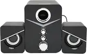 Computer Speaker,3W Deep Bass Mini Desktop Speaker, Subwoofer Combination Notebook Speaker,with Ambient Light,for Home Office Hotel (Black)