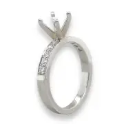 14K White Gold 0.24cttw G/SI1 Diamond Milgrain Mounting