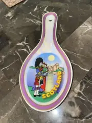 Scottish Piper Ceramics Spoon Rest Wall Decor 8.5" Tall Colorfully Trimmed