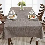 AIRCOWRIE Waterproof Vinyl Tablecloths, Heavy Duty Oil Proof Spill Proof Plastic Table Cloth, Wipe Clean PVC Table Cover for Summer Indoor and Outdoor Use (Brown, 54”×78”, Rectangle)