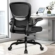 Razzor Office Chair, Ergonomic Desk Chair with Lumbar Support and Adjustable Armrests, Breathable Mesh Mid Back Computer Chair, Reclining Task Chair for Home Office, RZ2202-Black