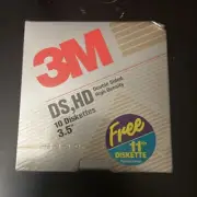 3M 10 Diskettes DS,HD (Double Sided High Density) 3.5” +1 FREE - NEW & SEALED