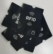 5 X RFID Blocking Sleeve NFC Anti Scan ID Passport Holder Case, Black
