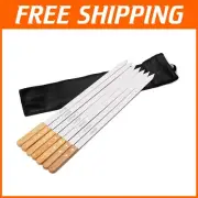 Versatile Stainless Steel Kabob Skewers for Shrimp, Chicken & Veggies - Set of 7