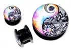 6-25mm Bright Hippy Yin Yang Symbol BoHo Sign Logo Screw Tunnel Ear Plug Earring