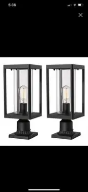 Outdoor Post Lantern, 20inch Large Modern Lamp Post Light Fixture Exterior Pi