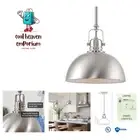 9" Contemporary Industrial Pendant Light, Adjustable Length + Shade Swivel Jo...
