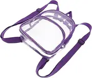 [JUMPLAWN] Transparent Mini Backpack Buckle Belt Wall-Mounted Mobile Phone Sports Backpack Polishing Pad Abrasives Mini Bag Keychain Princess Bag Transparent Bag PVC Purple