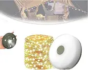 Glowmate 4 in 1 Camp Light, Better Camper String Lights, Retractable String Lights Camping, Retractable Camping String Lights, 4-in-1 Led Rechargeable Camping Lamp (Colored+Warm 33 Feet)